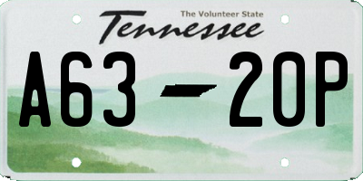 TN license plate A6320P