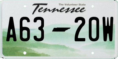 TN license plate A6320W