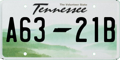 TN license plate A6321B