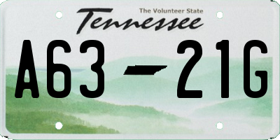 TN license plate A6321G