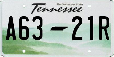 TN license plate A6321R