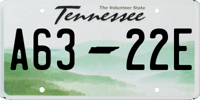 TN license plate A6322E