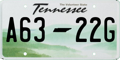 TN license plate A6322G