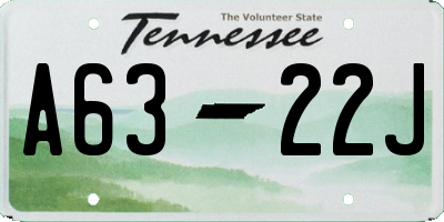 TN license plate A6322J