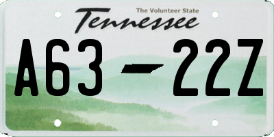 TN license plate A6322Z