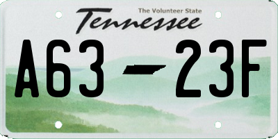 TN license plate A6323F