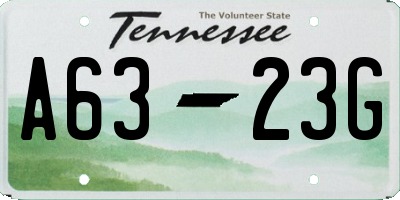TN license plate A6323G