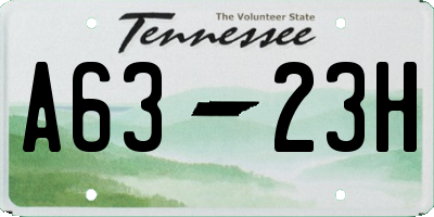 TN license plate A6323H
