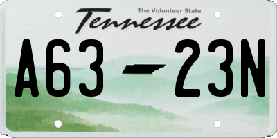 TN license plate A6323N