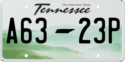 TN license plate A6323P