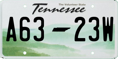 TN license plate A6323W