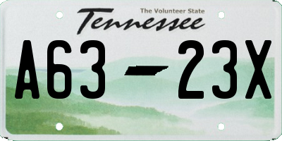 TN license plate A6323X