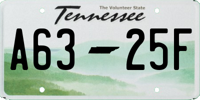 TN license plate A6325F