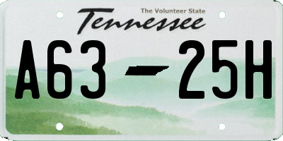 TN license plate A6325H