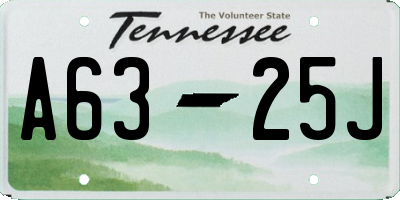 TN license plate A6325J