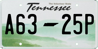 TN license plate A6325P