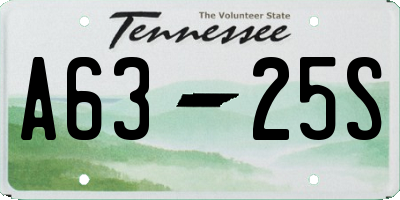 TN license plate A6325S
