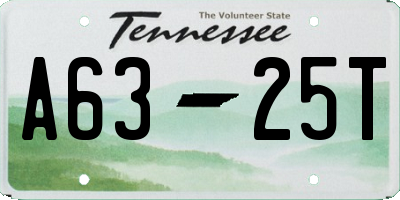 TN license plate A6325T