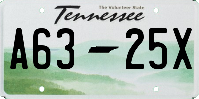 TN license plate A6325X