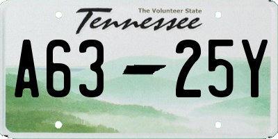 TN license plate A6325Y
