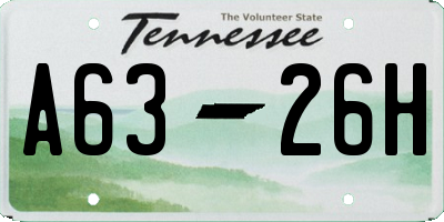 TN license plate A6326H