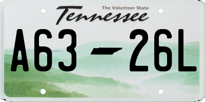 TN license plate A6326L