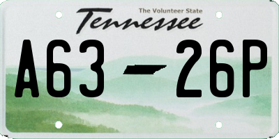 TN license plate A6326P