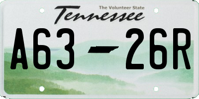 TN license plate A6326R
