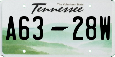 TN license plate A6328W