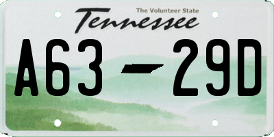 TN license plate A6329D