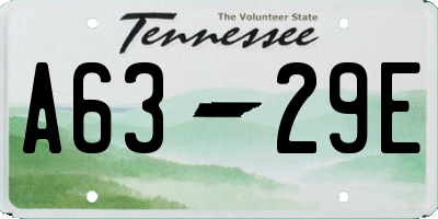 TN license plate A6329E