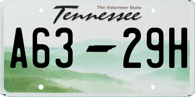 TN license plate A6329H