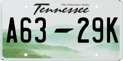 TN license plate A6329K