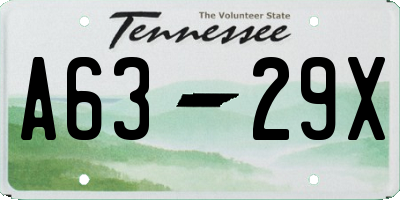 TN license plate A6329X