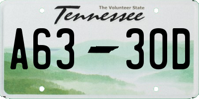 TN license plate A6330D