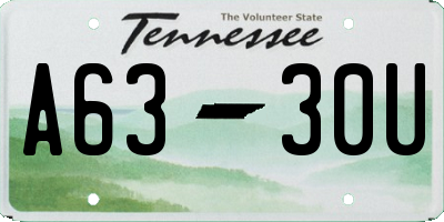 TN license plate A6330U