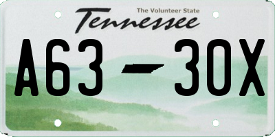 TN license plate A6330X