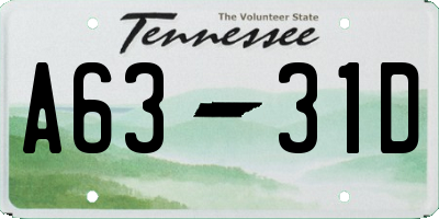 TN license plate A6331D