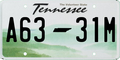 TN license plate A6331M