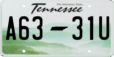 TN license plate A6331U