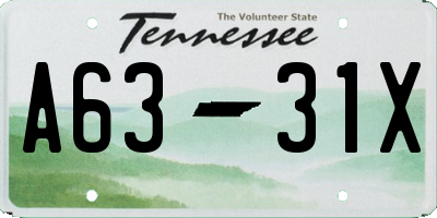 TN license plate A6331X