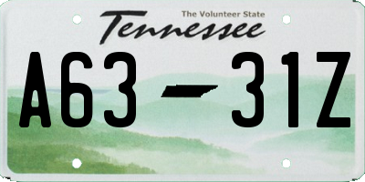 TN license plate A6331Z