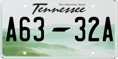 TN license plate A6332A