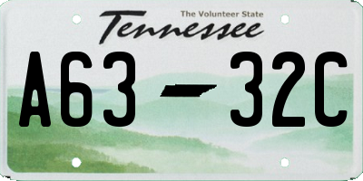 TN license plate A6332C