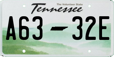 TN license plate A6332E