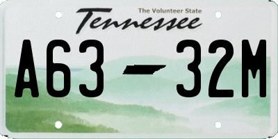 TN license plate A6332M