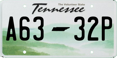 TN license plate A6332P