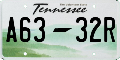 TN license plate A6332R