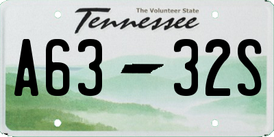 TN license plate A6332S