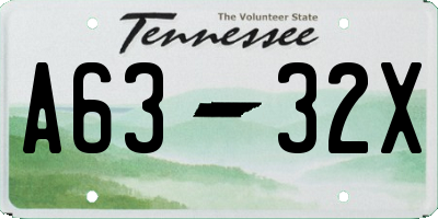 TN license plate A6332X